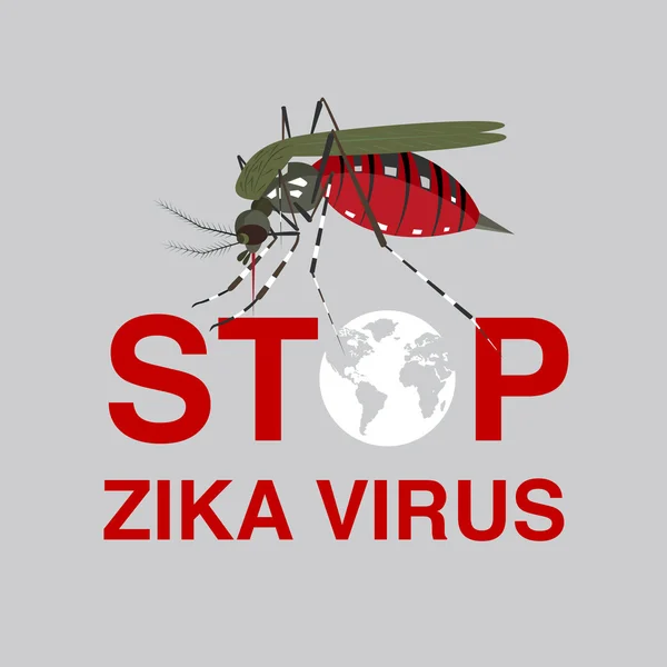 Detener el mosquito, diseño de icono plano, logotipo — Vector de stock