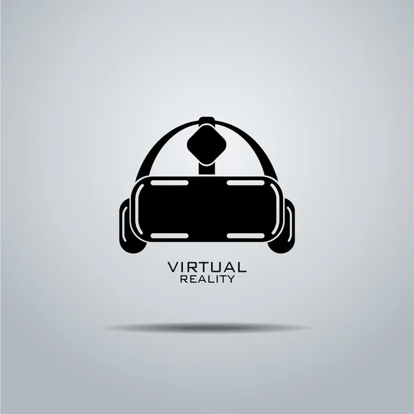 Ikon headset realitas virtual, desain datar, vektor - Stok Vektor