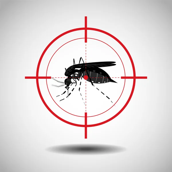 Kill mosquito, platte pictogram ontwerp, logo — Stockvector