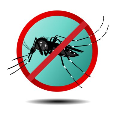 Anti mosquito sign ,flat icon, vector clipart