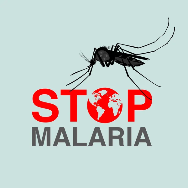 停止するマラリア、世界マラリアデー、ベクター イラスト、フラット設計 — ストックベクタ