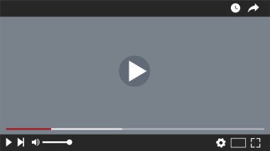 video oynatıcı arabirimi, vektör lillustration, düz tasarım