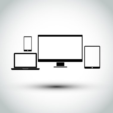 Gadget'ı kutsal kişilerin resmi, vektör lillustration, düz tasarım ayarla