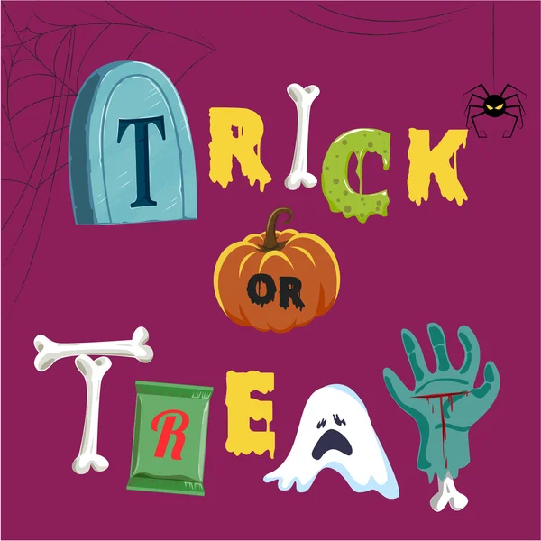 Happy Halloween Typeface, Trick or Treat, Typography,vector, Ill — Stock Vector