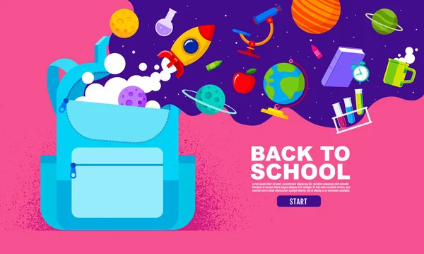 Okul satışı afişi, poster, düz tasarım renkli, vektör