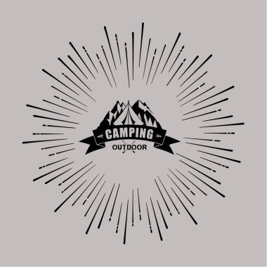 vektör kamp amblemi, açık simgesi