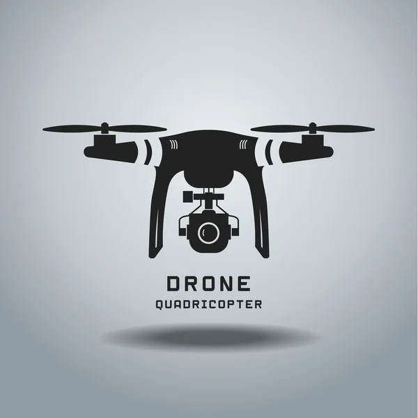 Drohne mit Action-Kamera, Logo-Vektor — Stockvektor