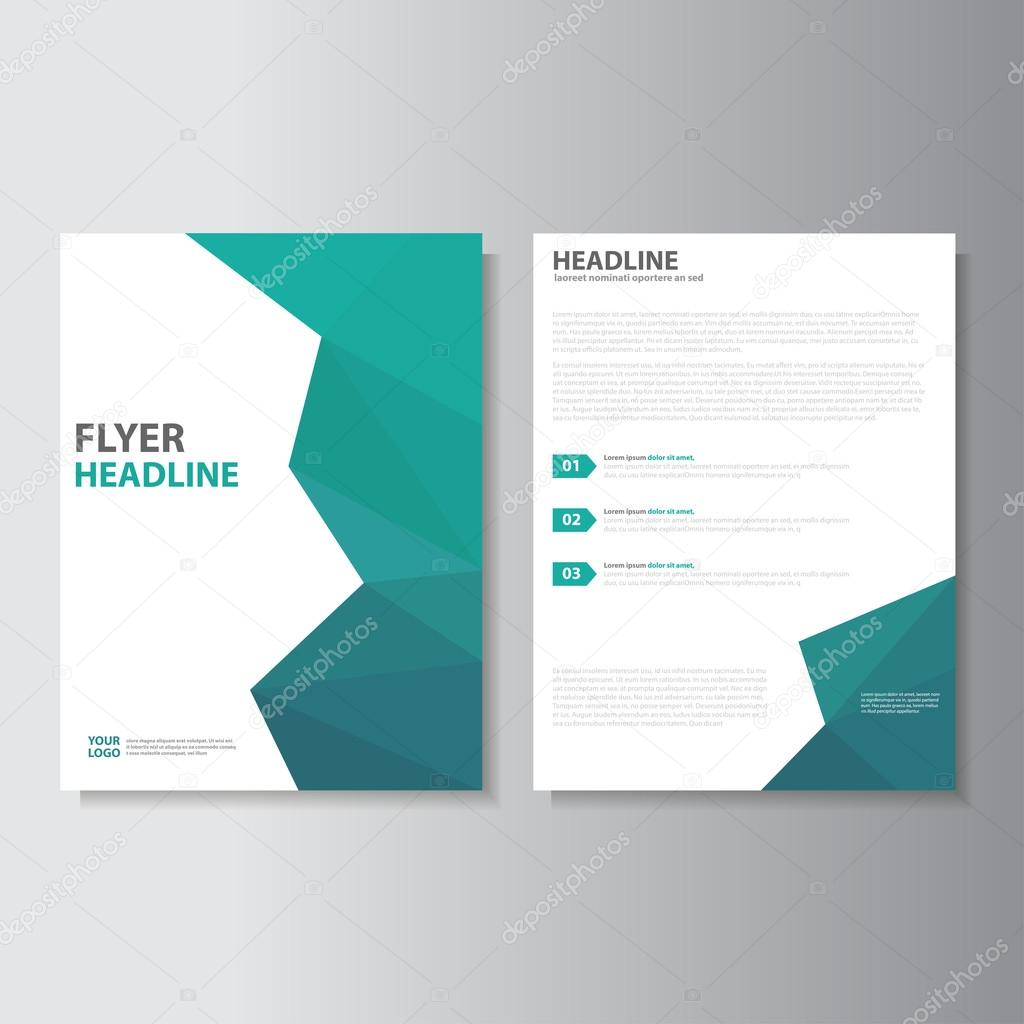 Vector Leaflet Brochure Flyer template A4 size design, annual report book cover layout design, Abstract green presentation templates