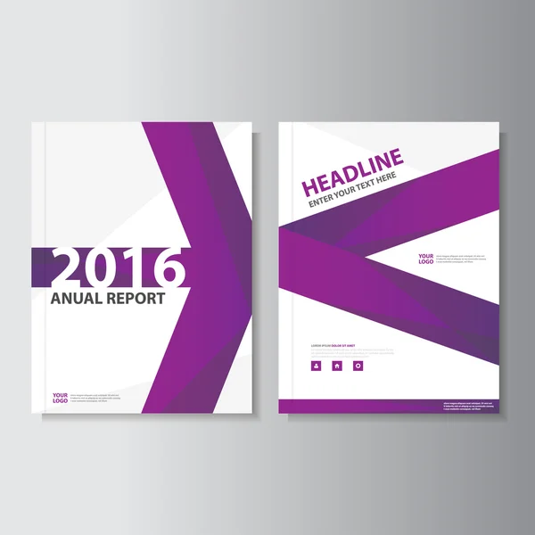 Rapport annuel Purple Vector Brochure Brochure Modèle de dépliant, conception de la couverture du livre, modèles de présentation abstraits violet — Image vectorielle