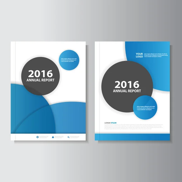 Mavi vektör yıllık rapor broşür broşür ve ilan şablon tasarım, kitap kapak düzeni tasarımı, soyut yeşil sunu şablonları — Stok Vektör