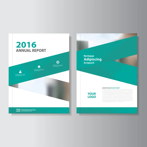 Green Vector annual report Brochure Brochure Flyer template design, book cover layout design, Abstract green presentation templates — Vettoriale Stock