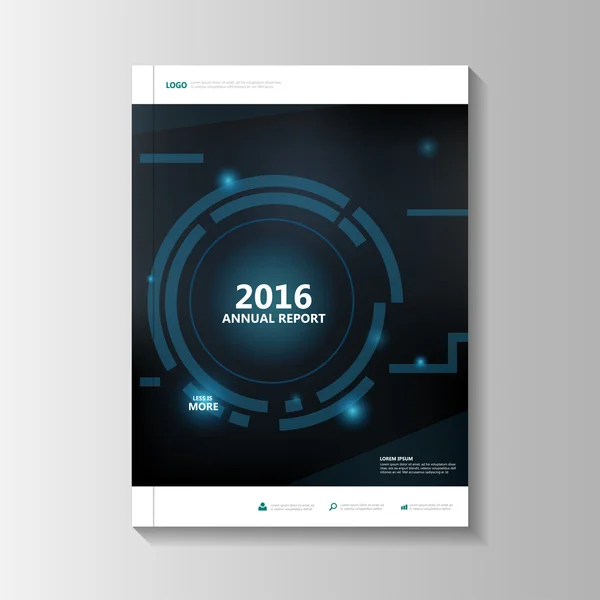 Blauwe technologie Vector jaarlijkse verslag Leaflet Brochure Flyer sjabloonontwerp, boek cover lay-outontwerp, Abstract blue presentatiesjablonen — Stockvector