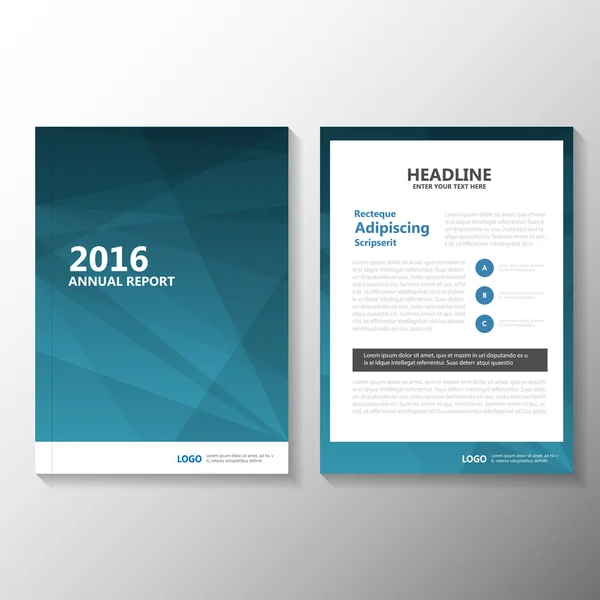 Absztrakt kék üzleti vektor éves jelentés tájékoztató brosúra és röplap sablon design, könyv, borító elrendezés, kék bemutató tervezősablonok — Stock Vector