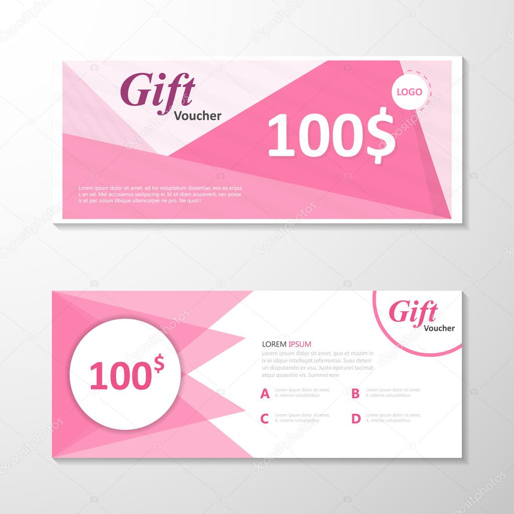 Premium elegance pink gift voucher template layout design set Intended For Pink Gift Certificate Template