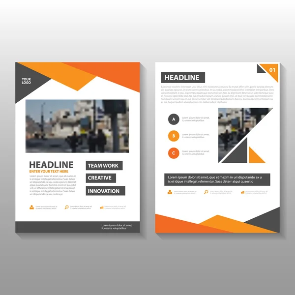 Orange vektor výroční zpráva leták Brochure Flyer šablony design, návrh rozložení knihy, abstraktní oarnge prezentace šablony — Stockový vektor
