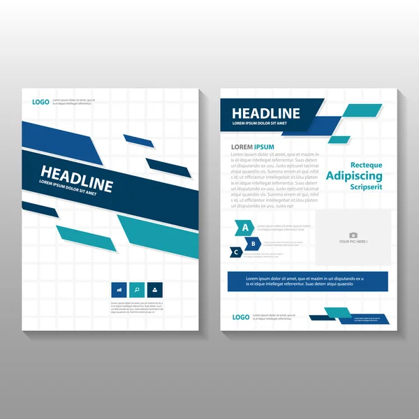 Blauw groen Vector jaarlijkse verslag Leaflet Brochure Flyer sjabloonontwerp, boek cover lay-outontwerp, Abstract blauw groene presentatiesjablonen — Stockvector