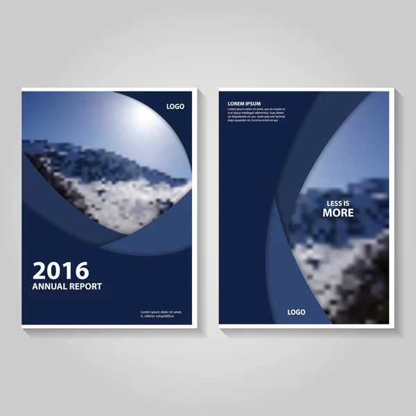 Синій вектор щорічний брошура брошури Flyer шаблон макет звіту, дизайн макет обкладинки книги, тези синій презентації-шаблони — стоковий вектор