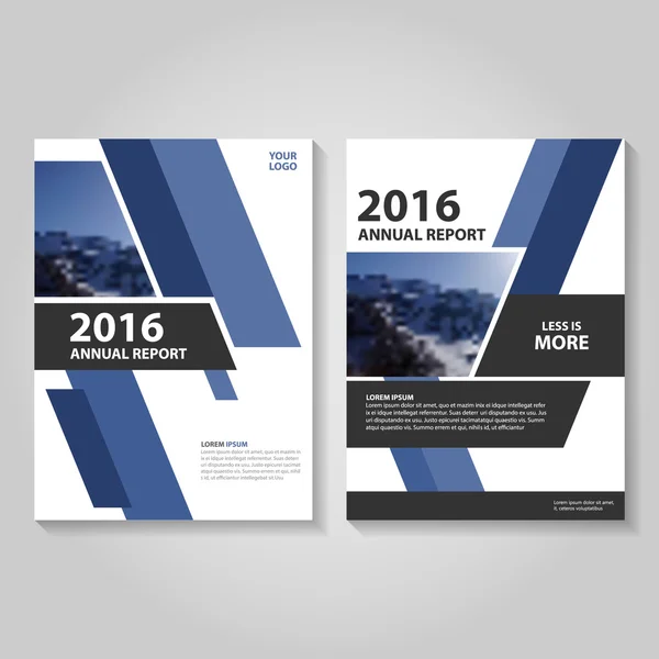 Blauer schwarzer Vektor Jahresbericht Broschüre Flyer Vorlage Design, Buchumschlag Layout Design, abstrakte blaue Präsentationsvorlagen — Stockvektor