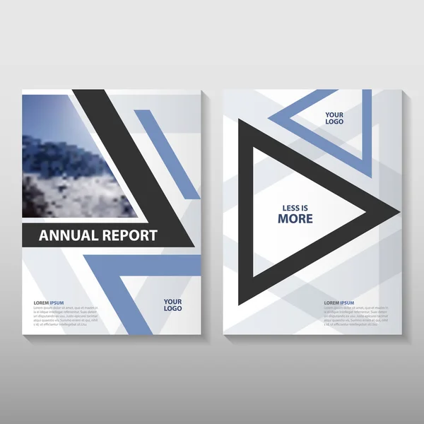 Dreieck blauer Vektor Jahresbericht Broschüre Flyer Vorlage Design, Buchumschlag Layout Design, abstrakte blaue Präsentationsvorlagen — Stockvektor
