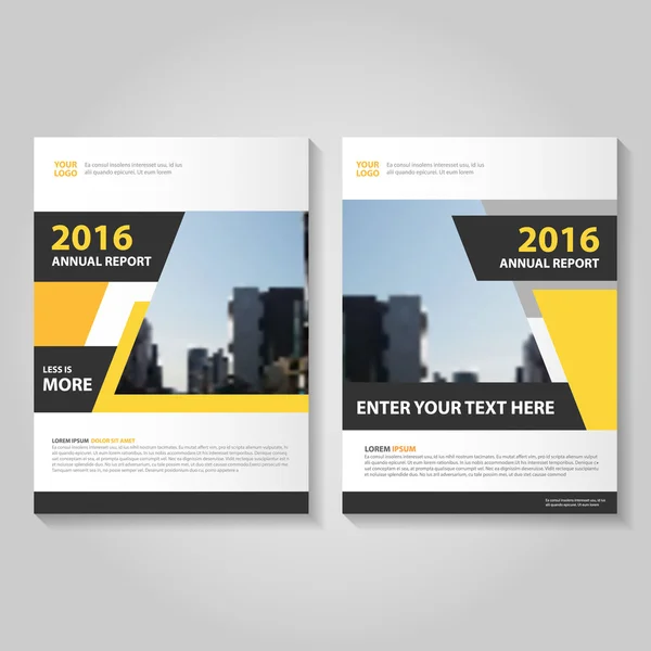 Elegance siyah sarı vektör yıllık rapor broşür broşür ve ilan şablon tasarım, kitap kapak düzeni tasarımı, soyut sarı siyah sunu şablonları — Stok Vektör
