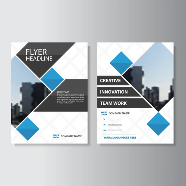 Rapport annuel de l'entreprise Blue Square Vector Brochure Brochure Modèle de dépliant, conception de présentation de couverture de livre, modèles de présentation bleu abstrait — Image vectorielle