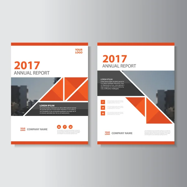 Red Triangle Vector annual report Leaflet Brochure Flyer template design, book cover layout design, Abstract red presentation templates — Stock Vector