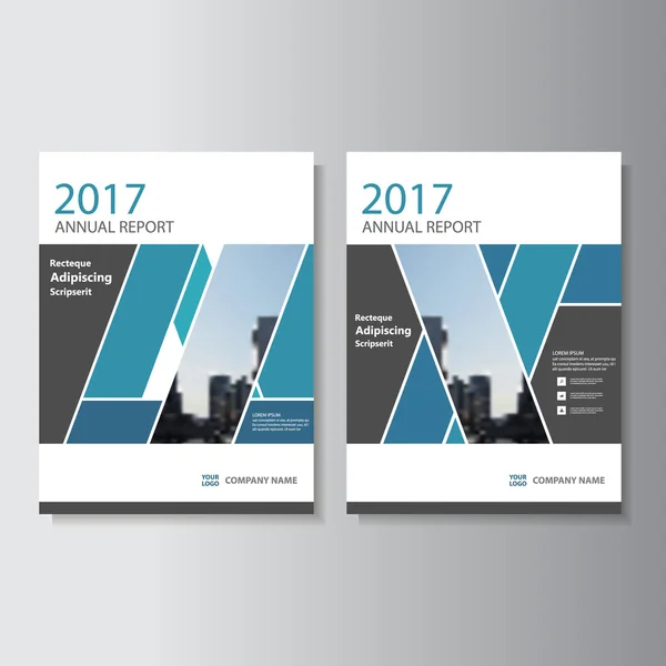 Mavi Siyah geometrik vektör yıllık rapor broşür broşür ve ilan şablon tasarım, kitap kapak düzeni tasarımı, soyut mavi siyah sunu şablonları — Stok Vektör
