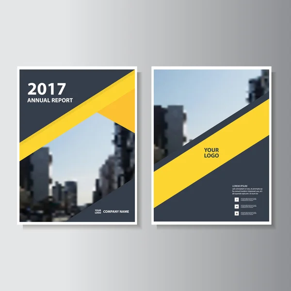 Yellow black Vector annual report Leaflet Brochure Flyer template design, book cover layout design — Stock Vector