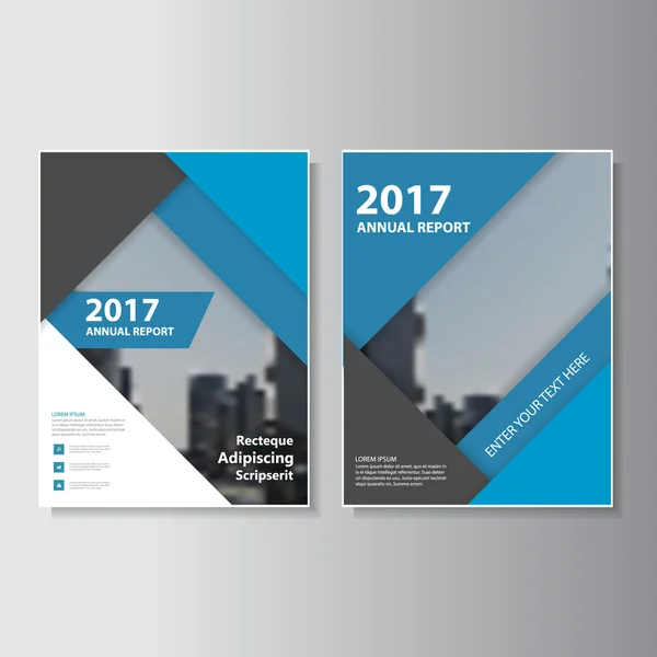 Blue black Vector annual report Leaflet Brochure Flyer template design, book cover layout design — Stock Vector