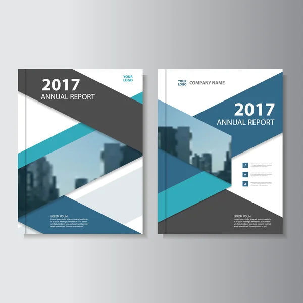 Blue Vector annual report Leaflet Brochure Flyer template design, book cover layout design — Stock Vector