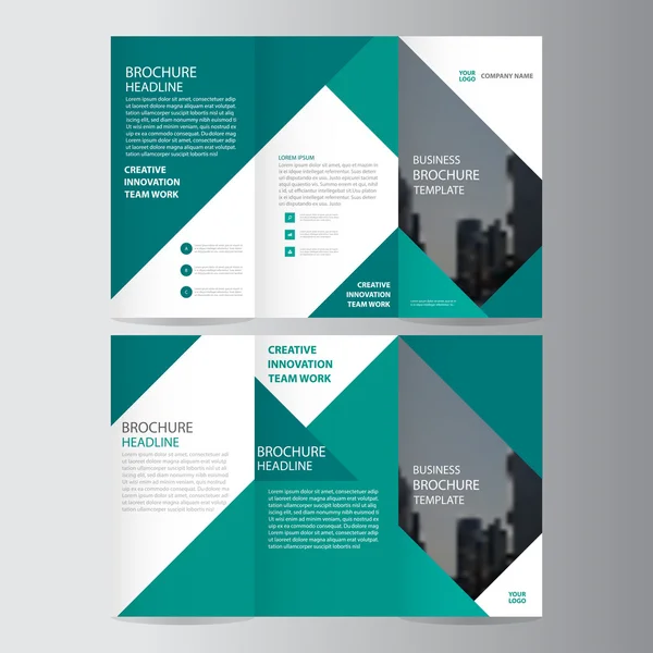 Zelený eleganci obchodní šestidílný business leták Brochure Flyer — Stockový vektor