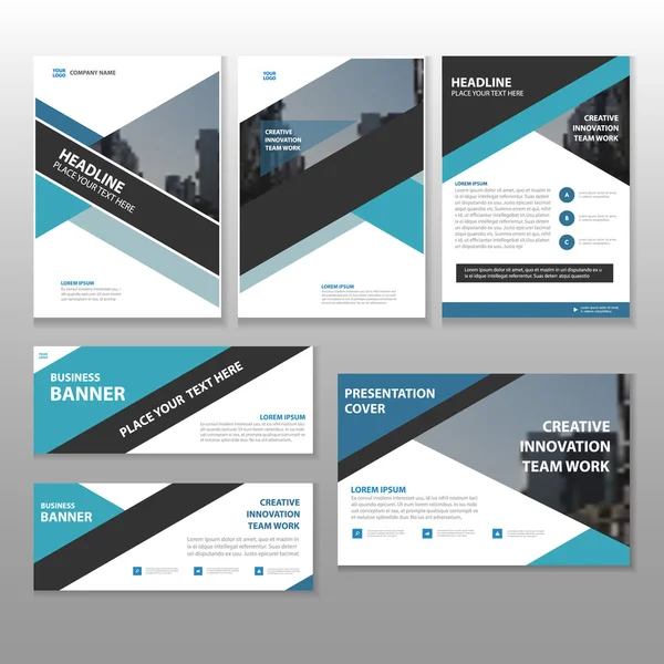 Blue black Multipurpose corporate annual report brochure flyer l — Stock Vector