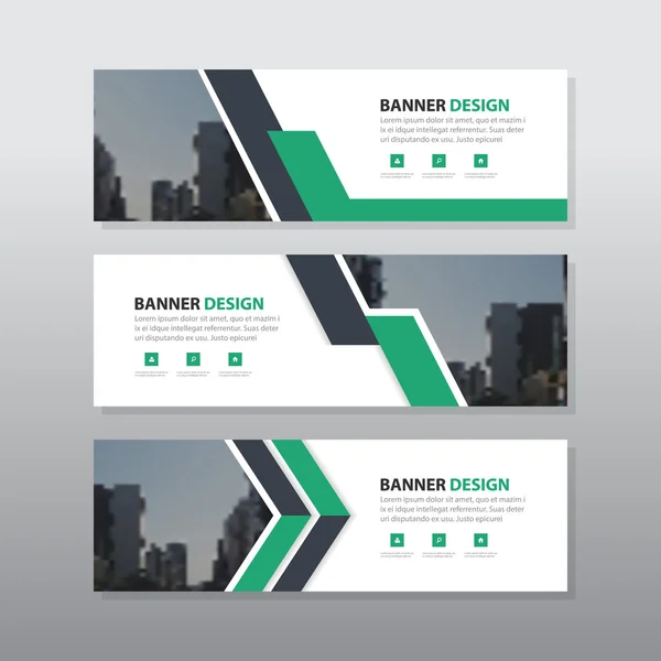 Green purple abstract corporate banner template, horizontal advertising business banner layout template flat design set, clean abstract cover header background for website design — стоковый вектор