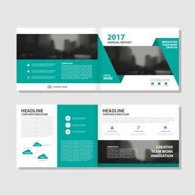 Yeşil üçgen soyut vektör yıllık rapor broşür broşür ve ilan şablon tasarım, kitap kapak düzeni tasarımı, iş sunu şablonu, a4 boyutu tasarım