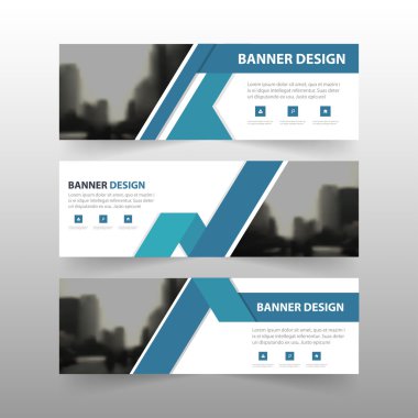 Mavi üçgen soyut çokgen kurumsal iş afiş şablonu, yatay reklam iş afiş düzeni şablonu düz tasarım seti , web sitesi tasarımı için temiz soyut kapak üstbilgi arka plan