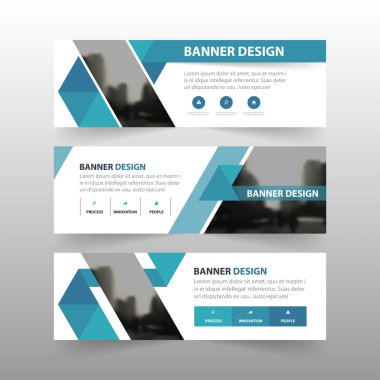 Mavi üçgen soyut çokgen kurumsal iş afiş şablonu, yatay reklam iş afiş düzeni şablonu düz tasarım seti , web sitesi tasarımı için temiz soyut kapak üstbilgi arka plan