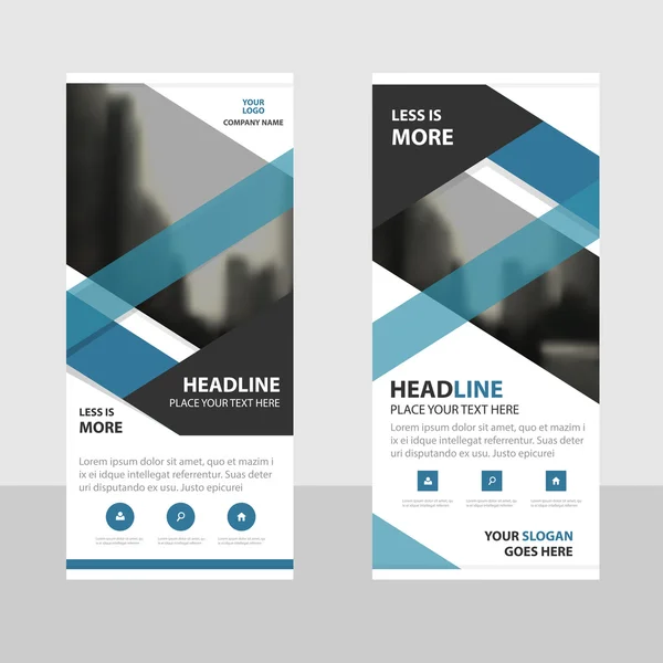 Blue black Business Roll Up Banner flat design template ,Abstract Geometric banner template Vector illustration set, abstract presentation brochure flyer template vertical template vector — Διανυσματικό Αρχείο