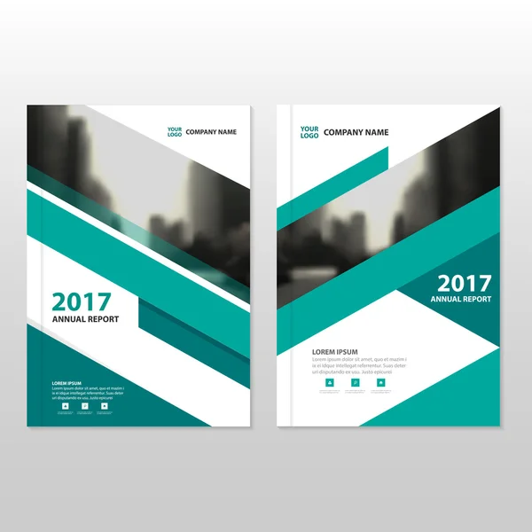 Zelený trojúhelník vektor výroční zpráva leták Brochure Flyer šablony design, návrh rozložení knihy, abstraktní obchodní prezentace šablony, design velikost a4 — Stockový vektor