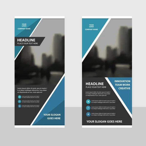 Blue black Business Roll Up Banner flat design template, Abstract Geometric banner template Conjunto de ilustrações vetoriais, apresentação abstrata modelo de folheto modelo de folheto vetor vertical —  Vetores de Stock