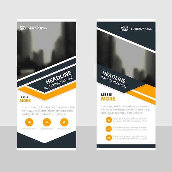 Yellow black Business Roll Up Banner flat design template, Abstract Geometric banner template Set illustrazione vettoriale,, Abstract Geometric banner template Set illustrazione vettoriale, abstract presentation brochure flyer template vertical template vector — Vettoriale Stock