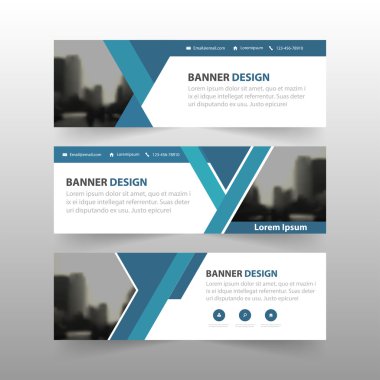 Mavi soyut üçgen kurumsal iş banner şablon, iş afiş düzen şablonu düz tasarım reklam yatay ayarla, Web sitesi tasarımı için arka kapak üstbilgi arka planı temizle