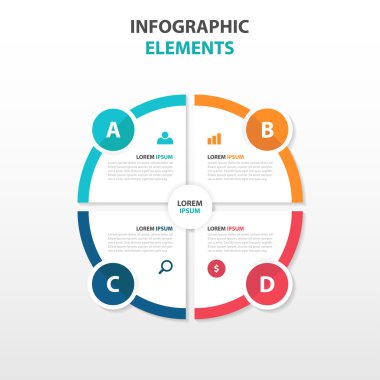 Soyut iş Infographics elemanları, sunum şablonu web tasarımı için düz tasarım vektör illüstrasyon