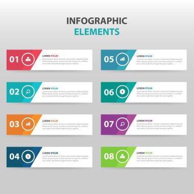 Soyut iş Infographics elemanları, sunum şablonu web tasarımı için düz tasarım vektör illüstrasyon