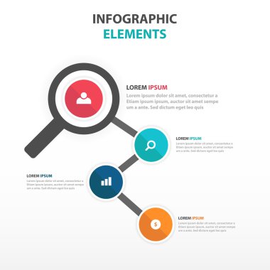 Soyut iş Infographics elemanları, sunum şablonu web tasarımı için düz tasarım vektör illüstrasyon