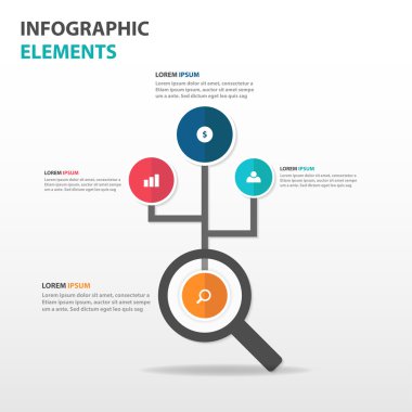 Soyut iş Infographics elemanları, sunum şablonu web tasarımı için düz tasarım vektör illüstrasyon