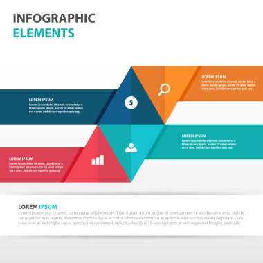 Soyut iş Infographics elemanları, sunum şablonu web tasarımı için düz tasarım vektör illüstrasyon