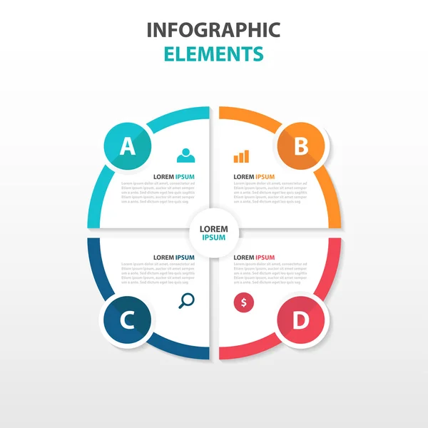 Negocios abstractos Elementos de infografía, plantilla de presentación ilustración vectorial de diseño plano para diseño web — Archivo Imágenes Vectoriales