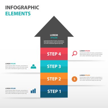 Soyut iş Infographics elemanları, sunum şablonu web tasarımı için düz tasarım vektör illüstrasyon