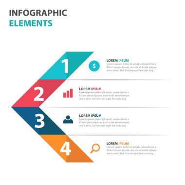 Ok iş Infographics elemanları, sunu şablonu düz tasarım vektör çizim reklam pazarlama web tasarımı için