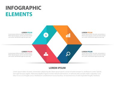 Ok iş Infographics elemanları, sunu şablonu düz tasarım vektör çizim reklam pazarlama web tasarımı için